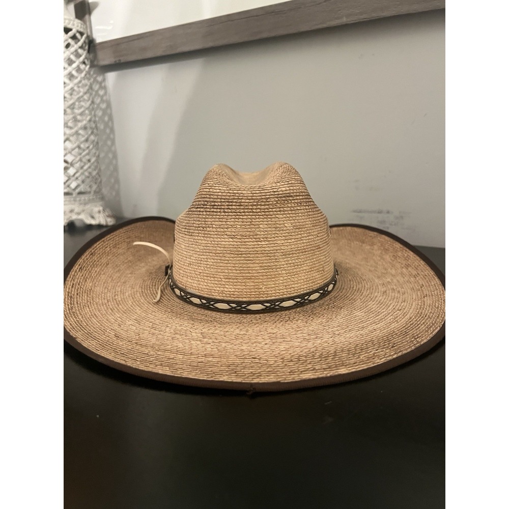 Resistol Jason Aldean Western Cowboy Hat Tan Palm Straw Hat‎ 4" Brim